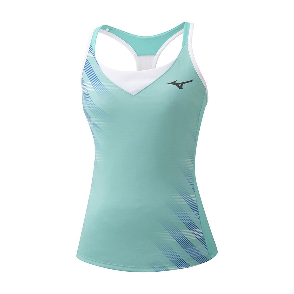 Camiseta de tirantes Mizuno Printed Para Mujer Turquesa 4632580-QY